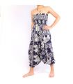 Elefantenhose Jumpsuit Elefantenmuster blau