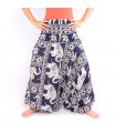 Elefantenhose Jumpsuit Elefantenmuster blau