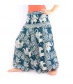 Elephant pants jumpsuit elephant pattern turquoise