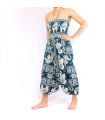 Elefantenhose Jumpsuit Elefantenmuster türkis