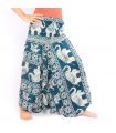 Elefantenhose Jumpsuit Elefantenmuster türkis