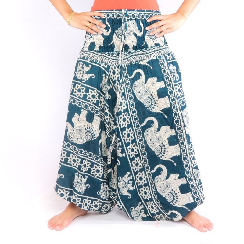 Jing Shop - Pantalones de elefante Traje salto Patrón de