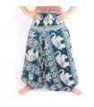 Elefantenhose Jumpsuit Elefantenmuster türkis