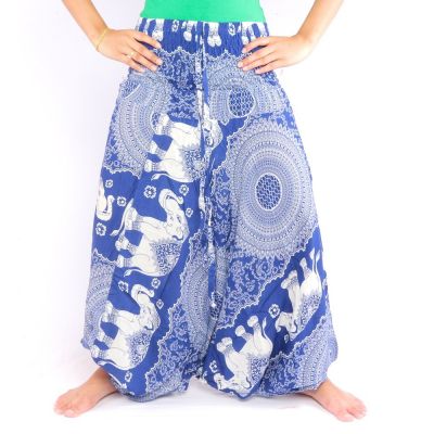 Elefantenhose Jumpsuit Elefantenmuster Mandala blau