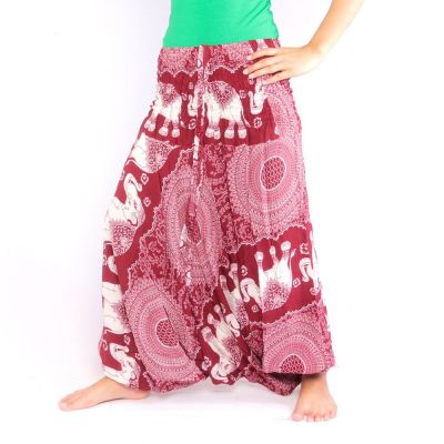 Elefantenhose Jumpsuit Elefantenmuster Mandala rot