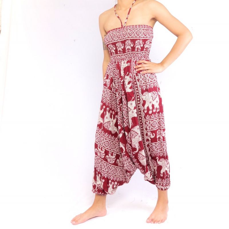Pantalones de elefante traje de salto patrón de elefante oriental