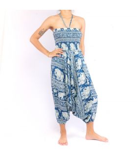 Elefantenhose Jumpsuit orientalisches Elefantenmuster
