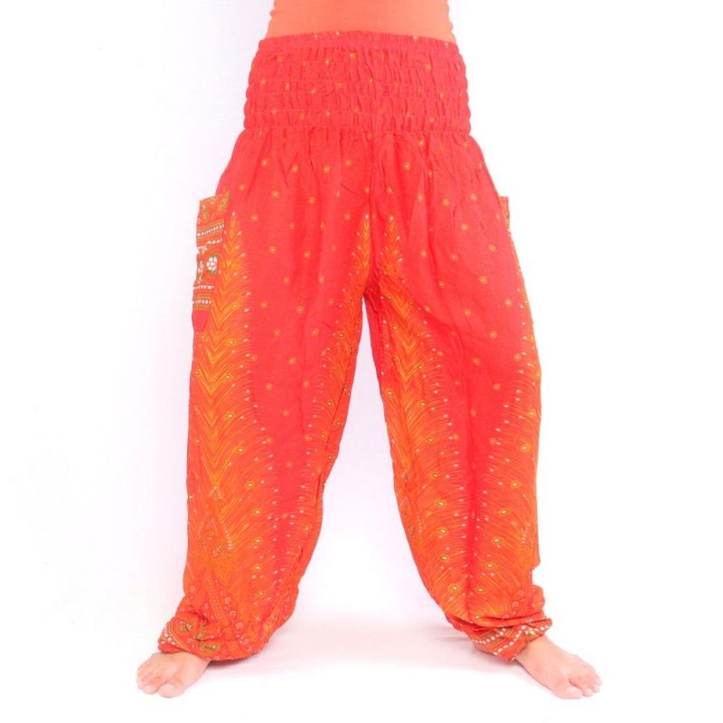 Haremshose Pfauenfeder orange