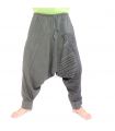 Aladinhose mit Om/Floral Design Aufdruck - anthrazit