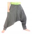 Aladinhose mit Om/Floral Design Aufdruck - anthrazit