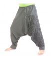 Aladinhose mit Om/Floral Design Aufdruck - anthrazit