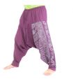 Aladinhose mit Om/Floral Design Aufdruck - violett