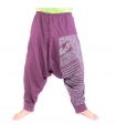 Aladinhose mit Om/Floral Design Aufdruck - violett