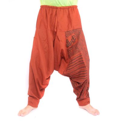 Aladinhose mit Om/Floral Design Aufdruck - orange