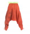 Aladinhose mit Om/Floral Design Aufdruck - orange