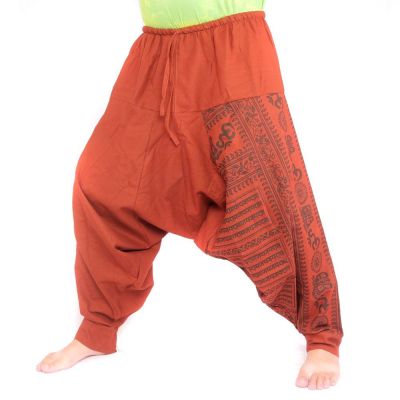 Aladinhose mit Om/Floral Design Aufdruck - orange