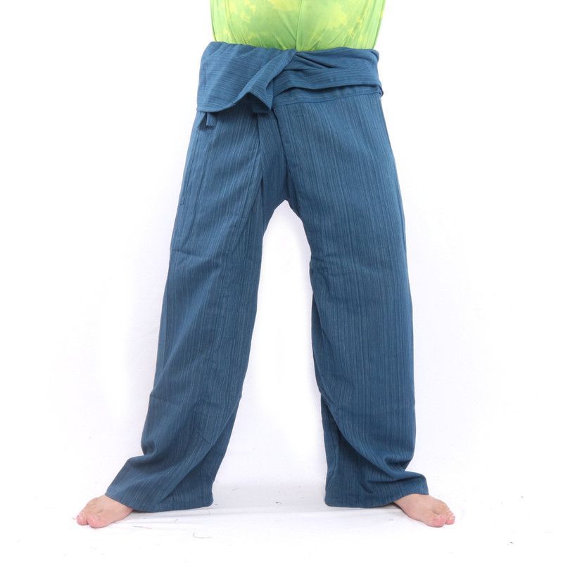 Pantalon de pêcheur thaïlandais Cottonmix extra long - bleu