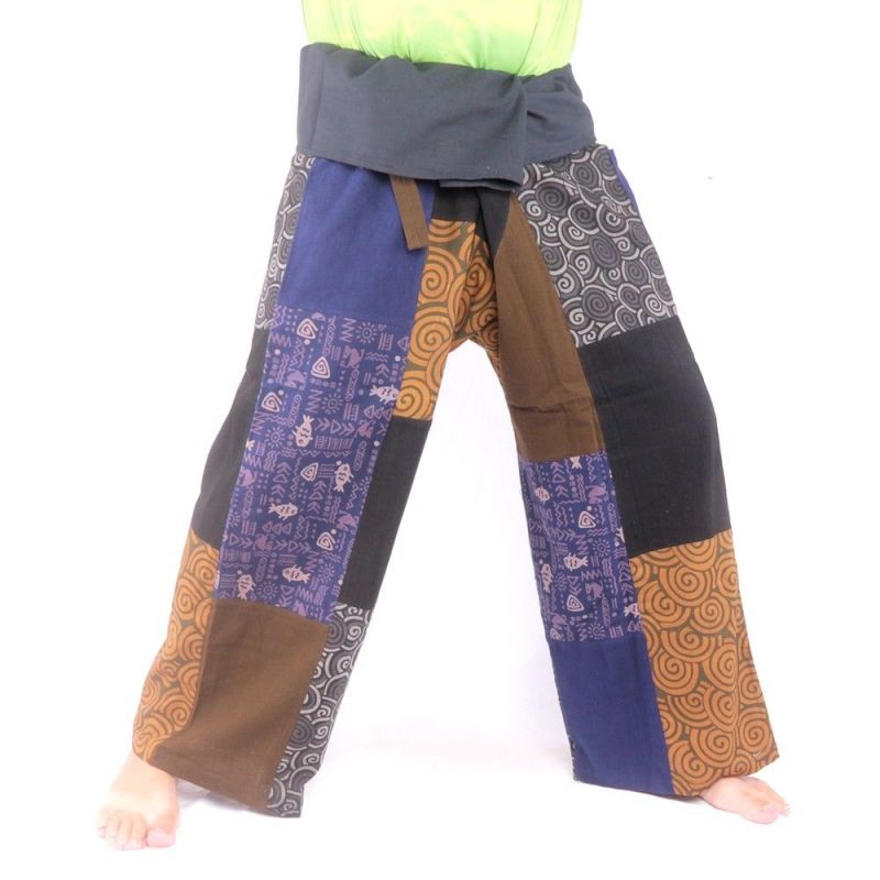 Thai fisherman pants patchwork multicoloured - OTOP fair trade