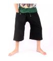 Thai fisherman pants - two-tone - cotton black, dark green