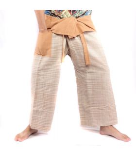 Thai Fischerhose handgewebt - natürliche Farben