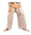 Pantalon de pêcheur thaïlandais tissé à la main - couleurs naturelles