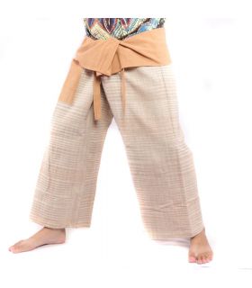Thai Fischerhose handgewebt - natürliche Farben
