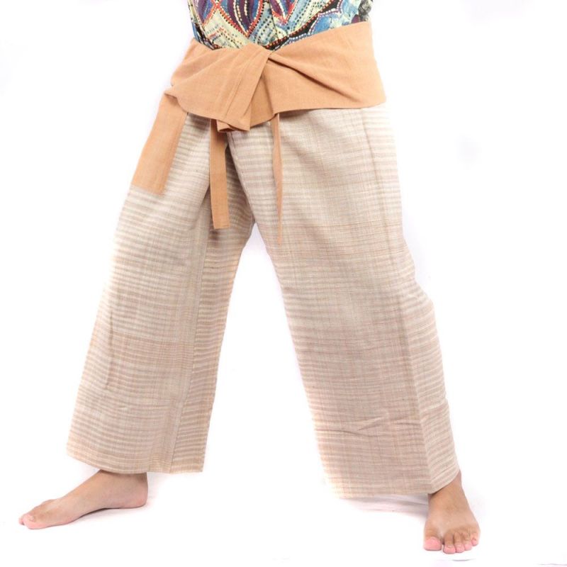 Thai Fischerhose handgewebt - natürliche Farben