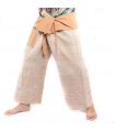 Pantalon de pêcheur thaïlandais tissé à la main - couleurs naturelles