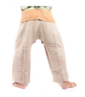 Thai Fischerhose handgewebt - natürliche Farben