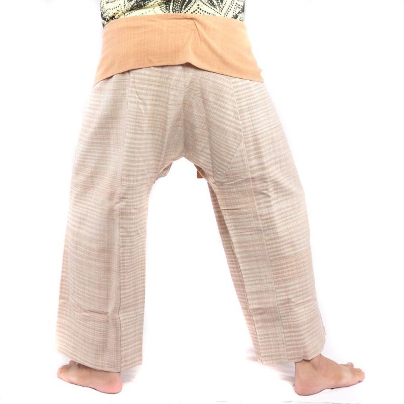 Thai Fischerhose handgewebt - natürliche Farben