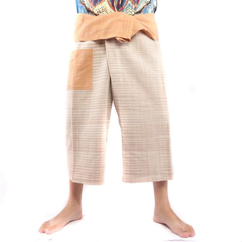 Pantalon de pêcheur thaïlandais tissé à la main - couleurs naturelles