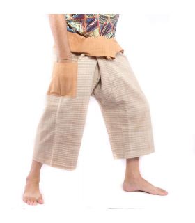 Thai Fischerhose handgewebt - natürliche Farben