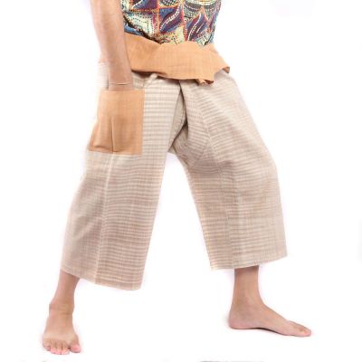 Thai fisherman pants hand woven - natural colors