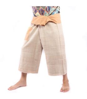 Thai Fischerhose handgewebt - natürliche Farben