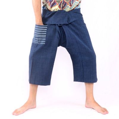 Thai fisherman pants hand woven - natural colors indigo