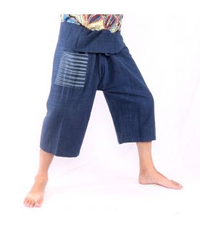 Thai fisherman pants hand woven - natural colors indigo