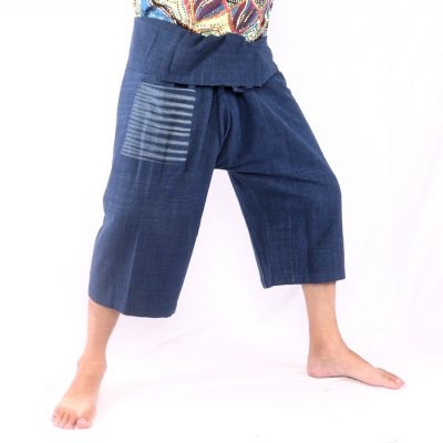 Thai fisherman pants hand woven - natural colors indigo