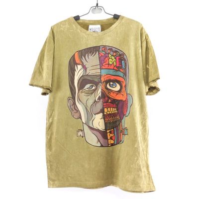 "No Time" T-Shirt Frankenstein Size M Stonewashed