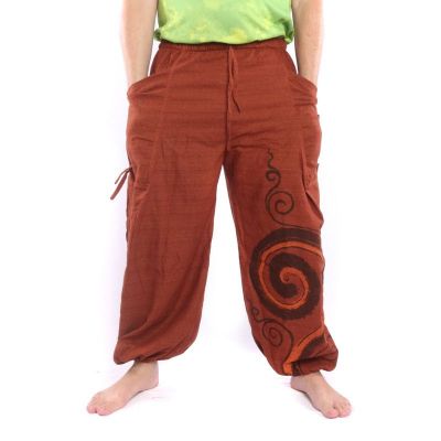 Sarouel à nouer Motif en spirale en coton lourd