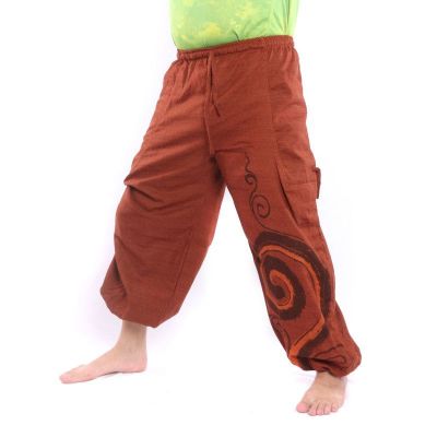 Sarouel à nouer Motif en spirale en coton lourd