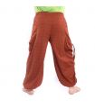 Harem pants for tying Spiral design in heavy cotton