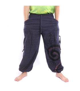 Thai Hippie Hose zum Zubinden Spiral Design aus schwerer Baumwolle