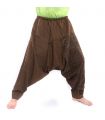 ॐ harem pants with Sanskrit symbols cotton mix brown