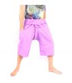 3/4 Thai fishing pants viscose pink