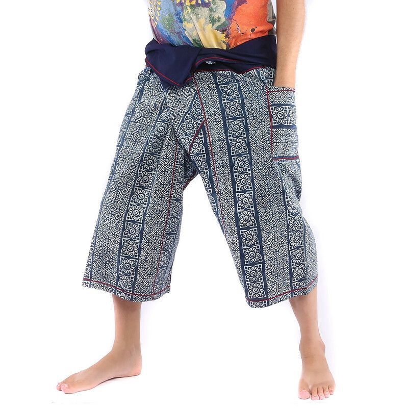 Pantalon de pêcheur thaïlandais de Chiang Mai, Capri en coton lourd