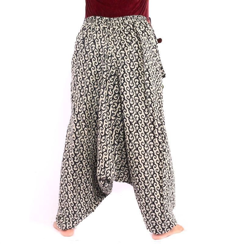 Pantalones de harén con estampado de ondas