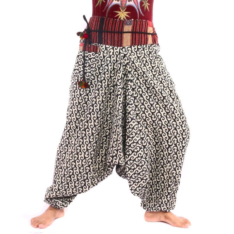 Pantalon sarouel à motif de vagues