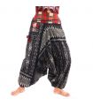 Pantalones de harén patrón azteca negro