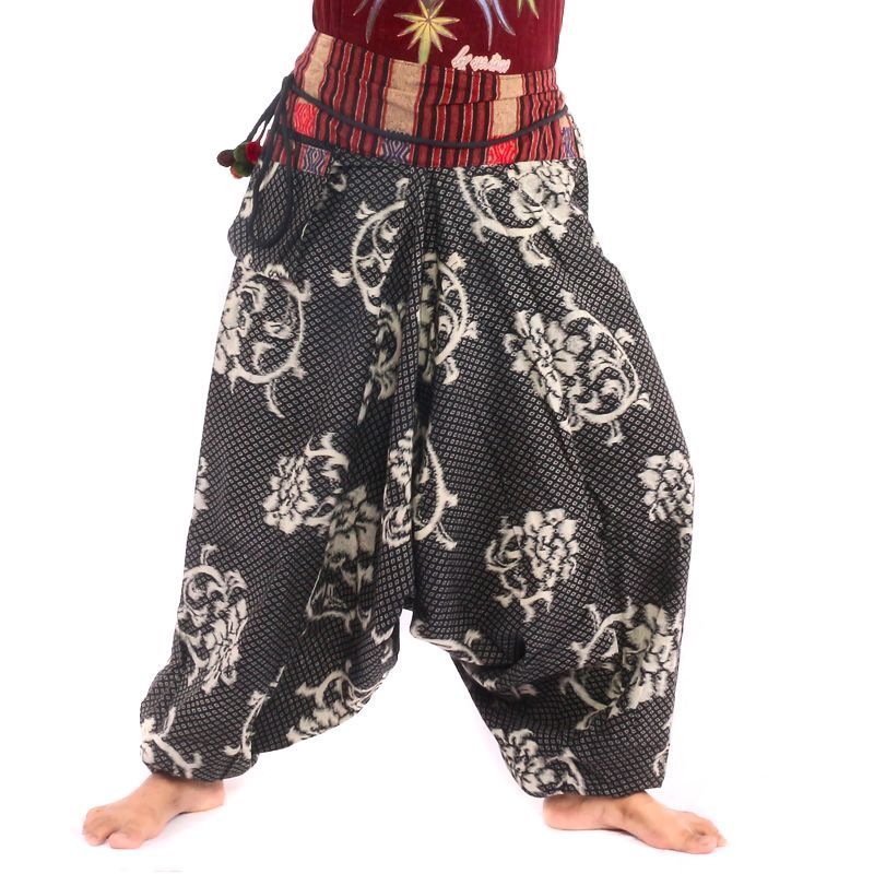 Pantalon sarouel à motif floral