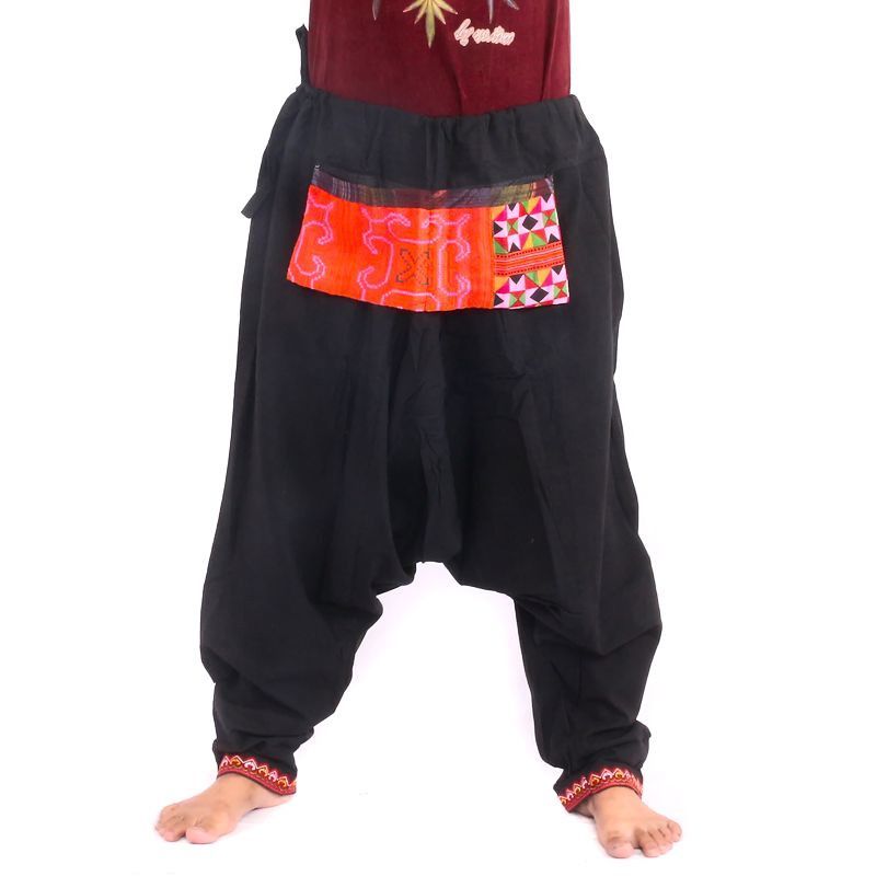 Pantalon sarouel style Hmong à nouer de côté